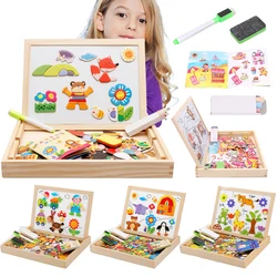 Children Puzzle Writing Magnetic Drawing Board Toys Paper / Wooden Parent Child Learning Early Education Interactive Toy TMZ