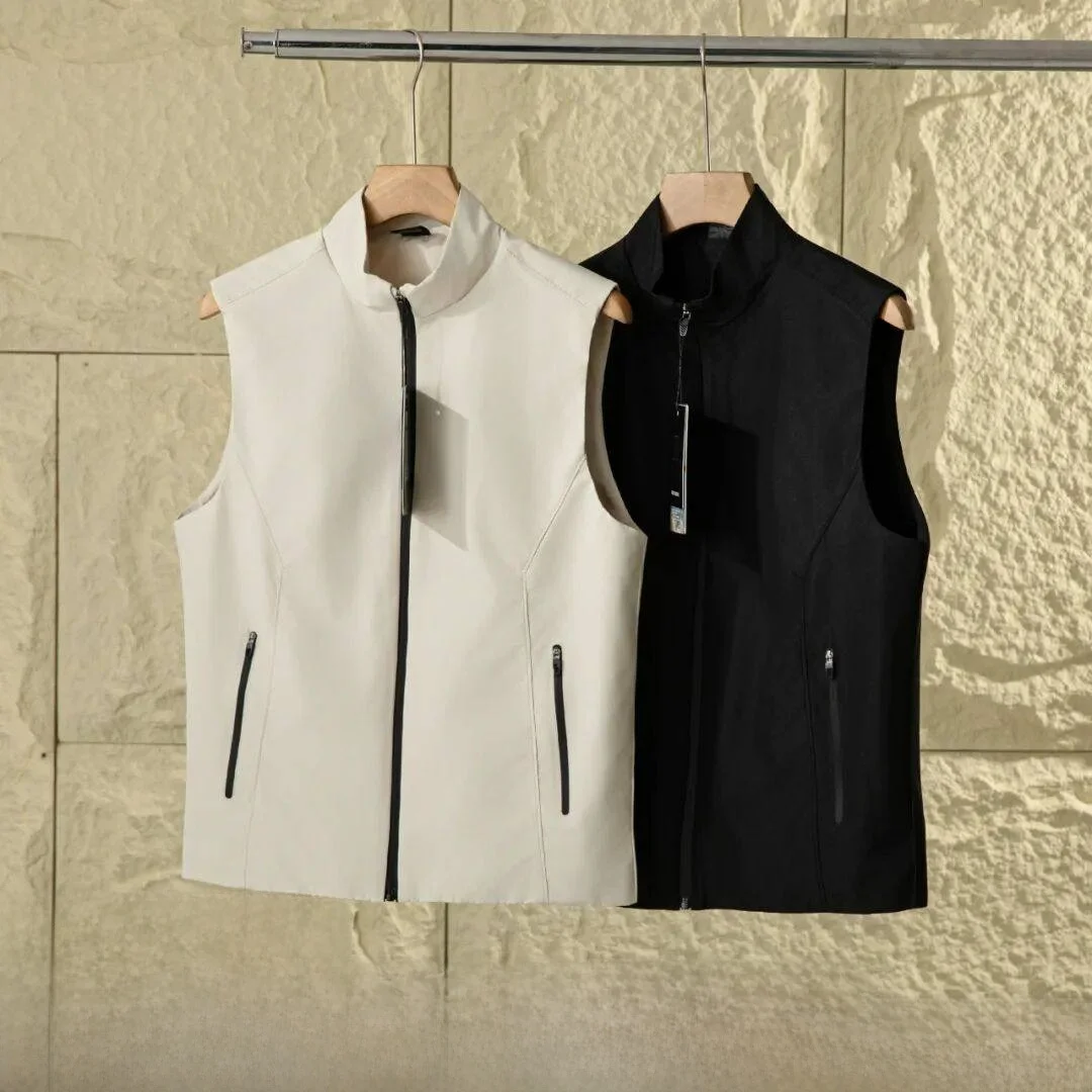 

Легкий ветрозащитный водонепроницаемый мужской жилет для спорта на открытом воздухе для гольфа с воротником-стойкой Jaet на молнии, цвет