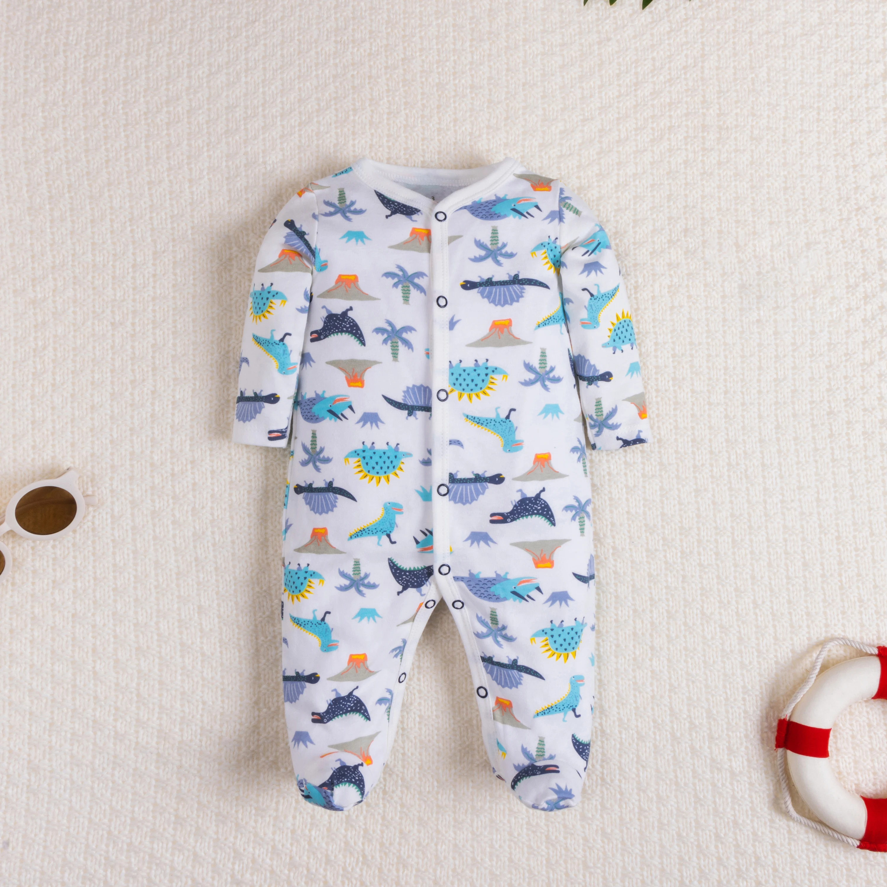 Cozy Long Sleeve Footed Onesie for Newborns, Infant's Clothing, Soft Baby Clothes Romper.