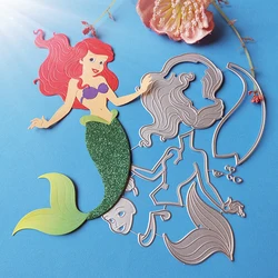 beautiful mermaid cutting dies for English letters, scrapbooks, reliefs craft stamps, photo album puzzl