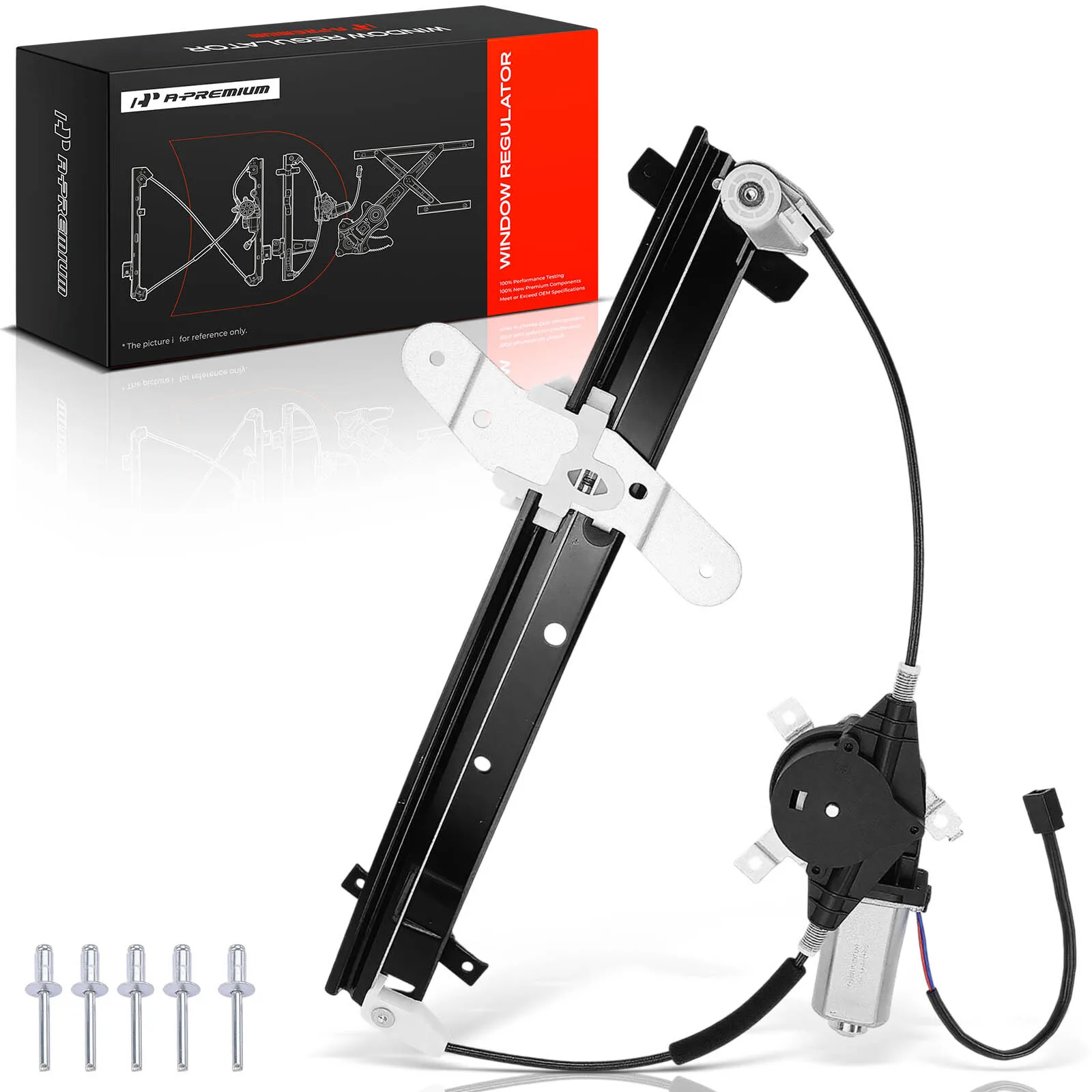 A-Premium Front Passenger Side Window Regulator with Motor for Ford Crown Victoria 1992-2011 Mercury Marauder 2003-2004