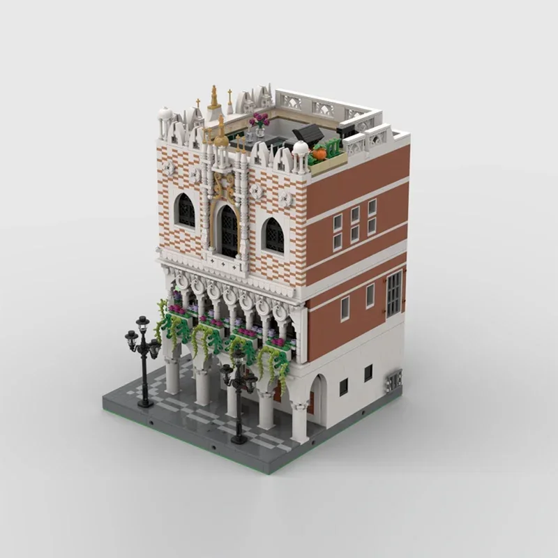 Street View Model MOC Building Bricks Doges Palace Venice Apartment Modular Technology Gifts Holiday Assemble Children Toys Suit