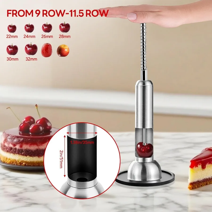 Cherry Pitter Tool SingleHole 304 roestvrijstalen Cherry Pit Remover voor verse en Maraschino Cherries OneHand Press Fruit Pit