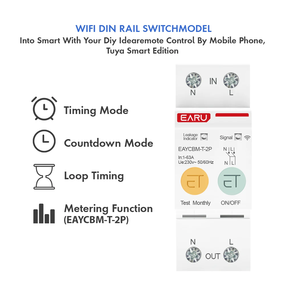 2P TUYA APP Zigbee WIFI Smart Energy Consumo energetico kWh Meter Interruttore automatico Relè temporizzato Interruttore Protezione tensione perdite