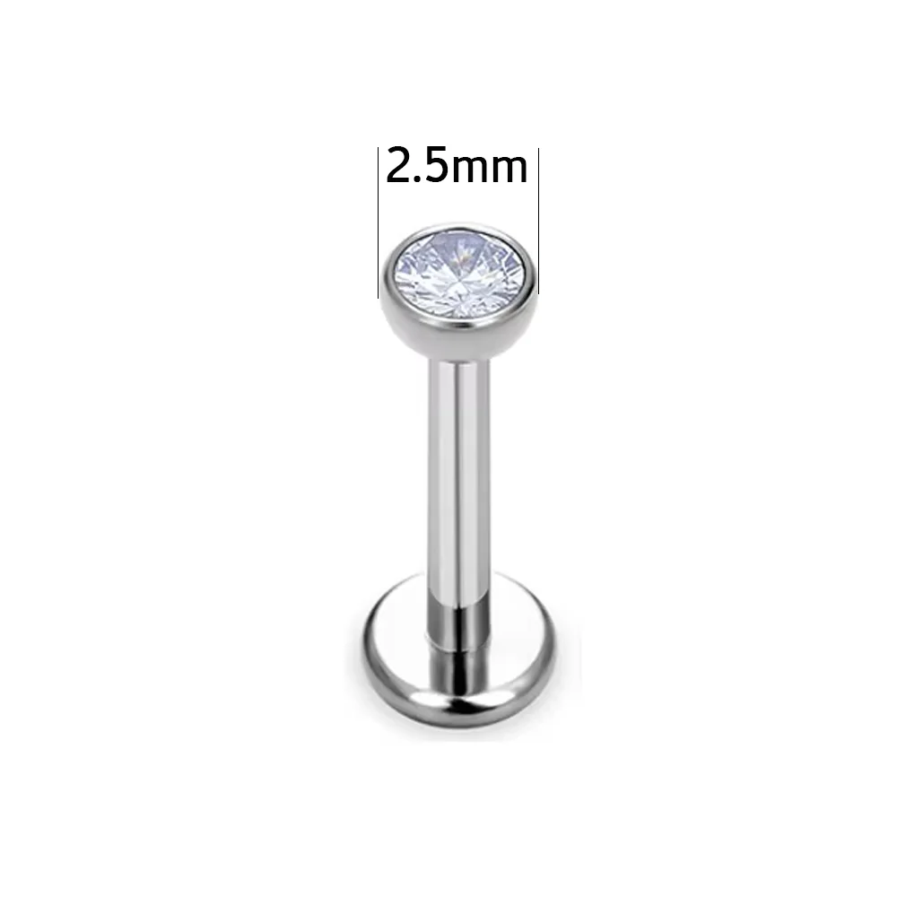 G23 Titanium Round Lab Piercing Nose Stud, Body Jewellery
