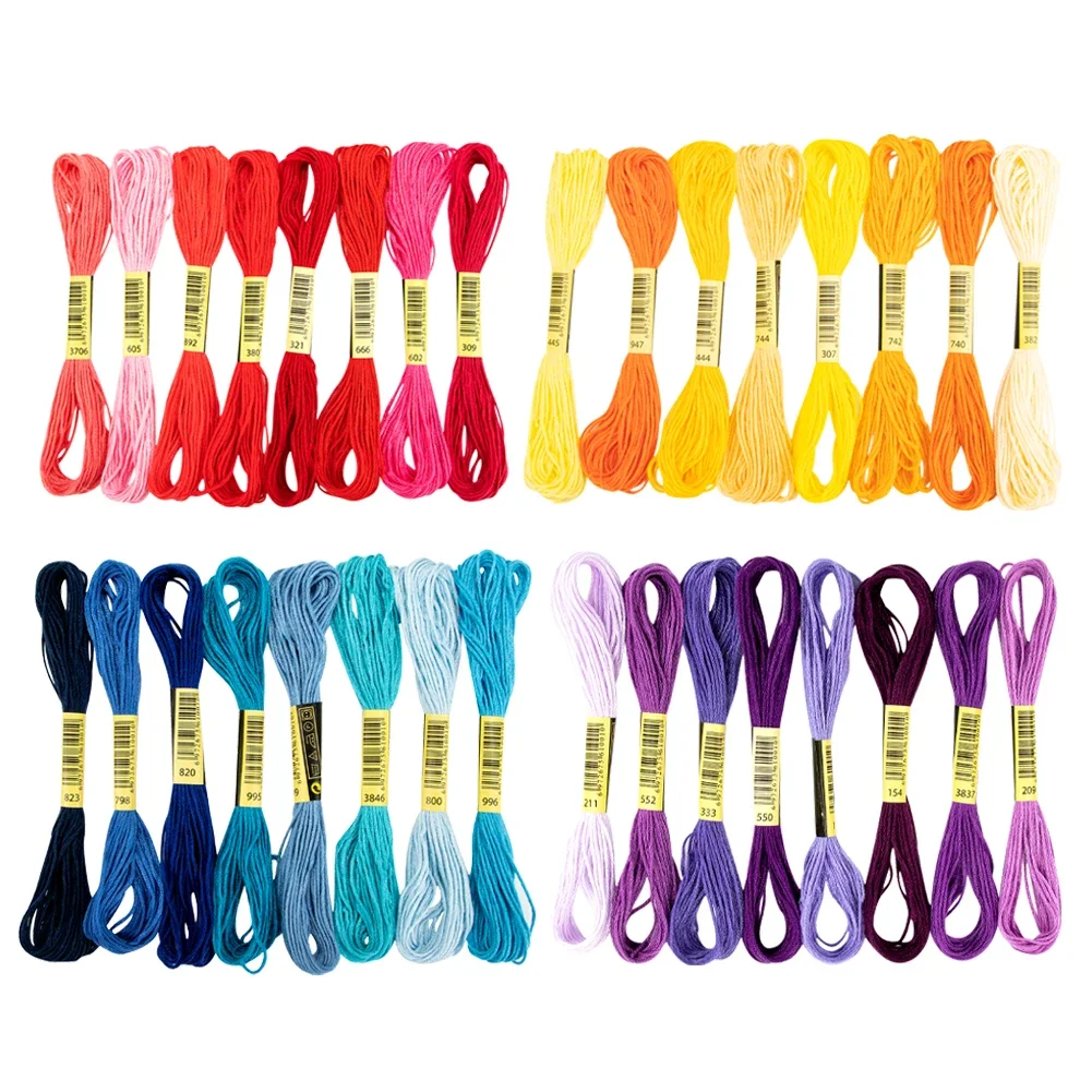 8Pcs Multicolor Anchor Similar Thread Cross Stitch Cotton Sewing Skeins Embroidery Thread Floss Kit DIY Sewing Tools Craft