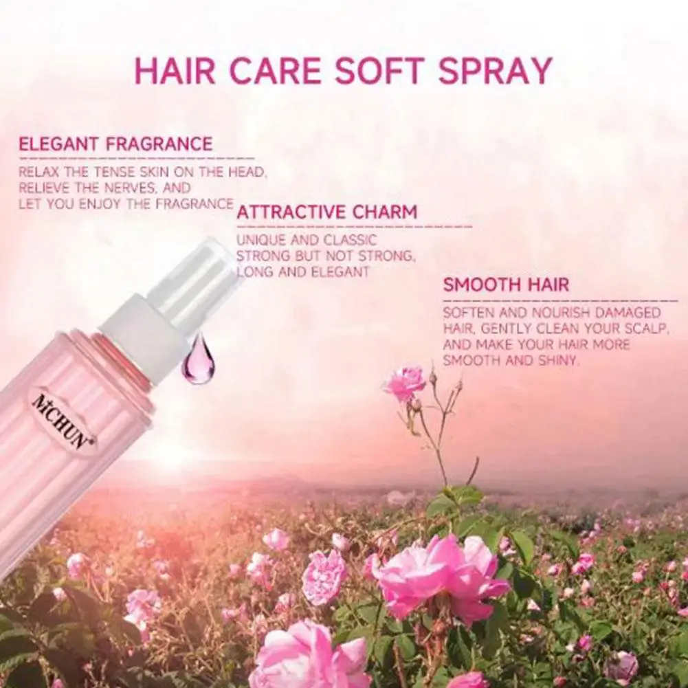 No-wash Rose Fragrance Hair Care Essential Oil Hydrating Mist Perfumed Nourishing Smooth Hair Care Oil Anti-frizz Spray V2A0