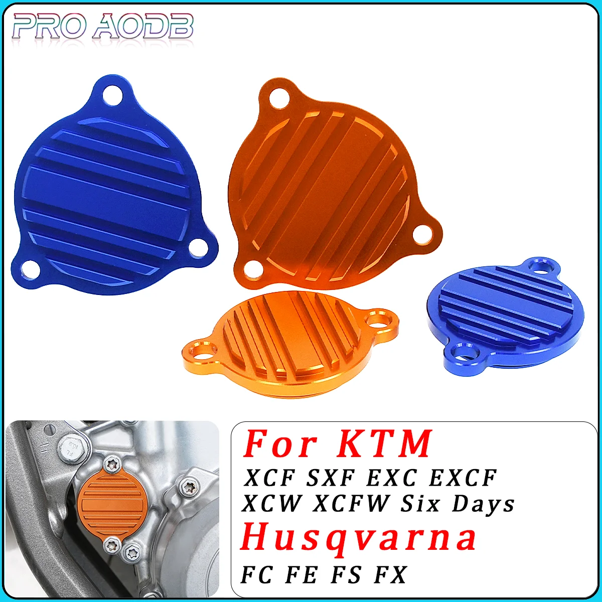 

For KTM EXC-F EXC XC-F XCF-W XC-W SX-F Six Days 250 350 450 500 530 2013-2020 Motorcycle CNC Oil Pump Cover Guard Cap MX Racing