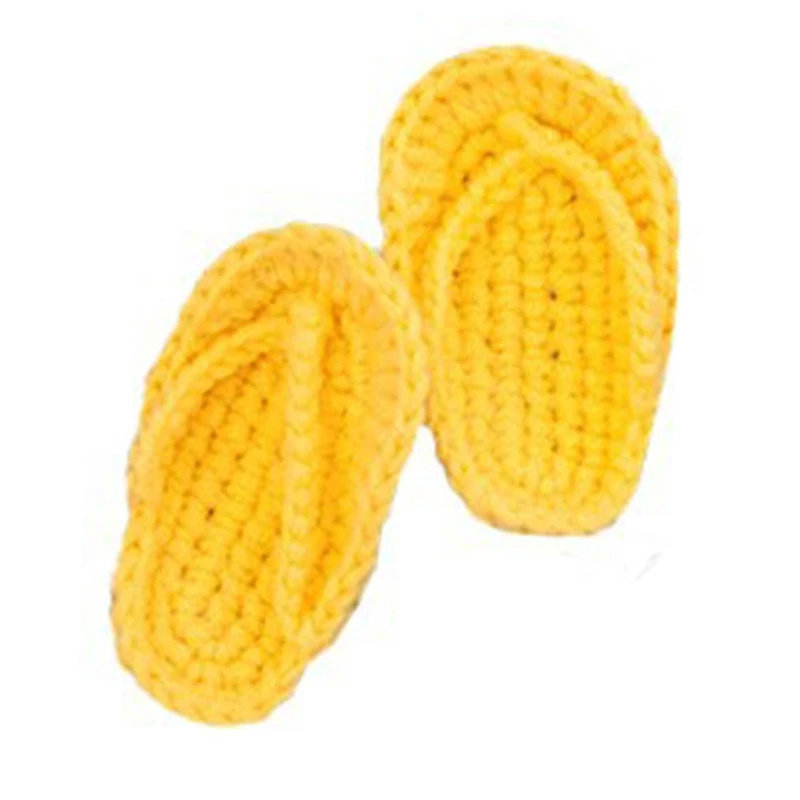 67JC 2 Pçs/set Chinelos Crochê Fotografia Adereços para 0-2 Mês Bebês Flip-flops Atirar Adereços Da Foto Do Bebê Meninas Meninos Outfits