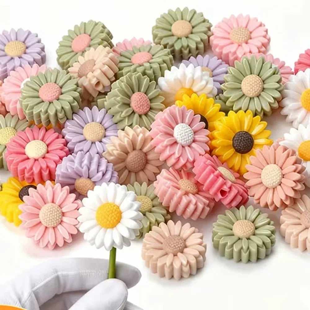 10PCS Silicone Beads Flower Focal Beads Baby Pendant DIY String Pen Beads Nipple Chain Jewelry Accessories Creative Diy Gifts