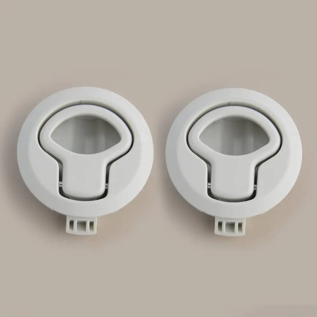 

2 шт. белых морских дверных ручек-защелок для палубных люков, круглые, 2 дюйма, без фиксации