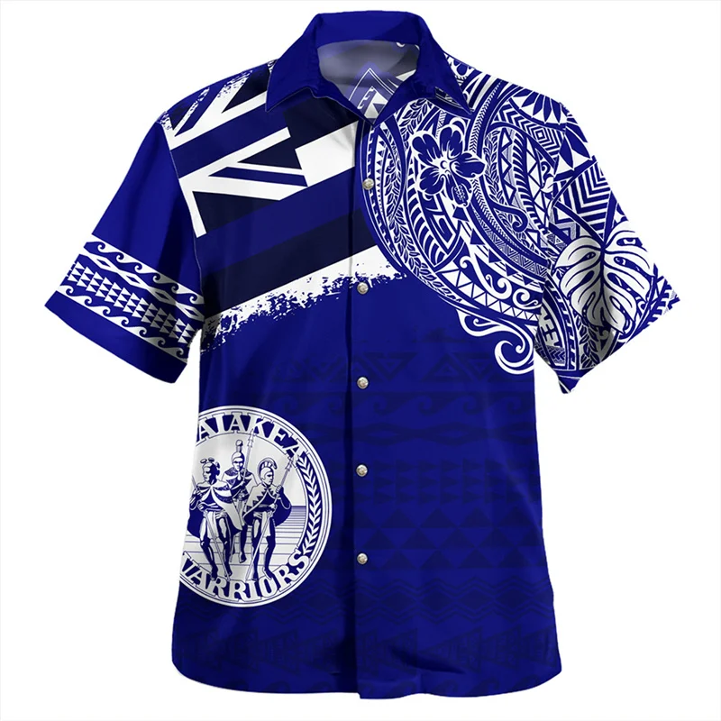 

Summer New 3D Print American Hawaii State National Flag Shirts Men Hawaii Coat Of Arm Graphic Short Shirts Fashion Clothing Tops