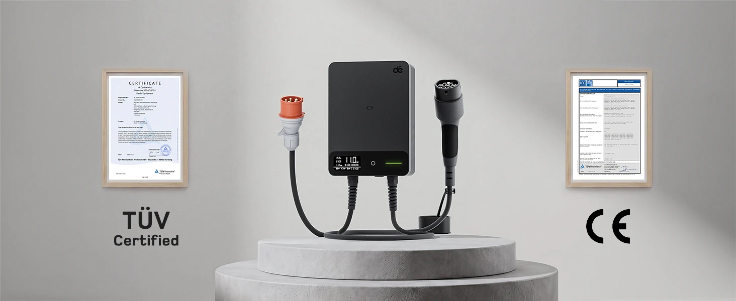 dé Wallbox Typ 2 11kW 16A 3-Phasen-Ladestation mit Tuya Smart App-Steuerung für Elektrofahrzeuge, 5m 7,5m 10m 12,5m 15m EV-Ladekabel – Detail 21