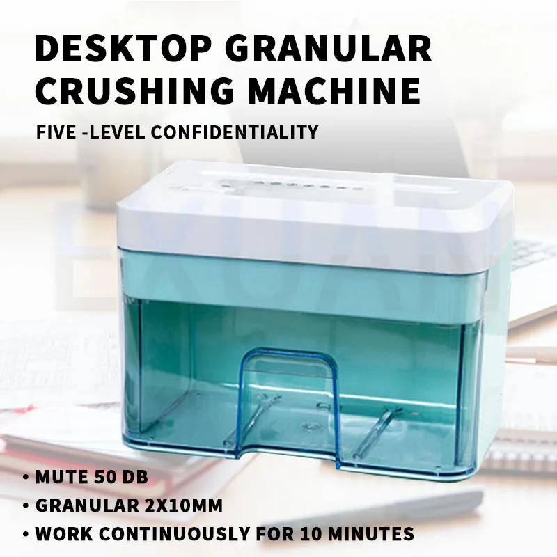 Desktop Drawer Transparent Paper Shredder Portable Electric Shredded Office Privacy Document Cutting Tool Household Paper Cutter