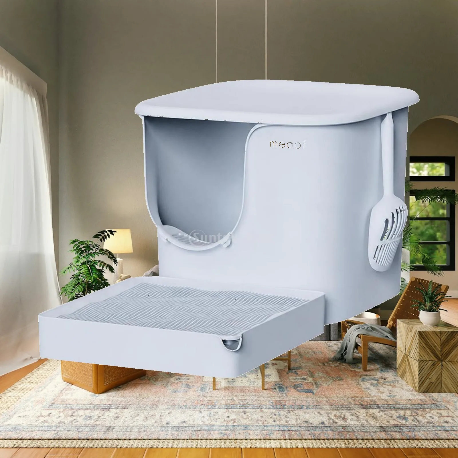 Large Enclosed Cat Toilet | Easy-to-Clean, Modern, Pet Supply, for Indoor,