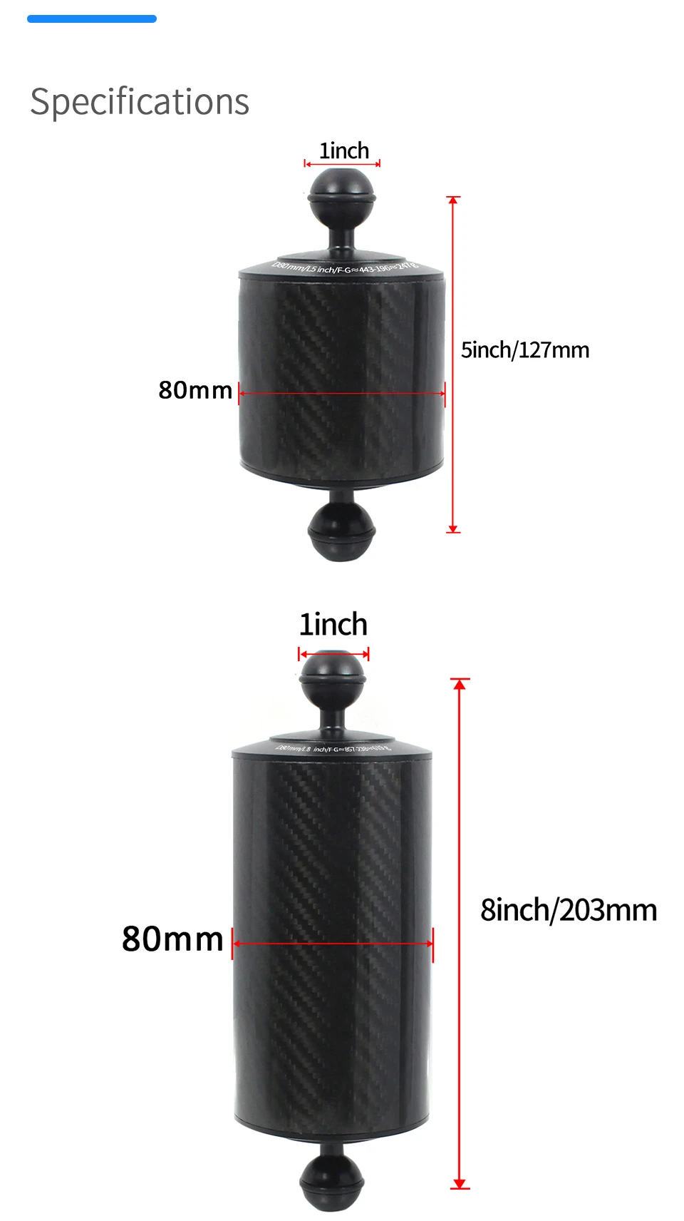 Kamera Schwimm Arm Tauchen Tablett Auftrieb Aquatische Verlängerung Arm Dual Ball Unterwasser Fotografie für Nikon DSLR Action Kamera – Detail 26
