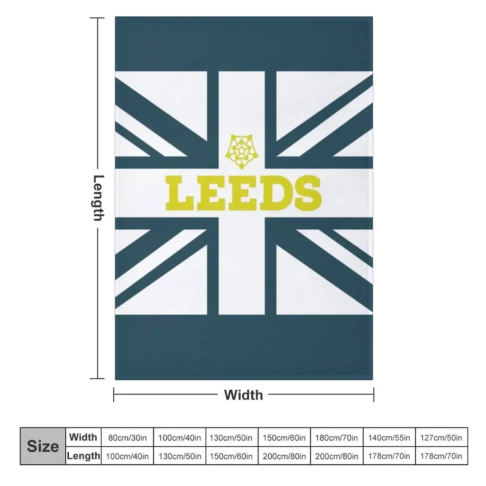 Leeds Union Jack Throw Blanket couch cozy soft plush fuzzy picnic outdoor blanket