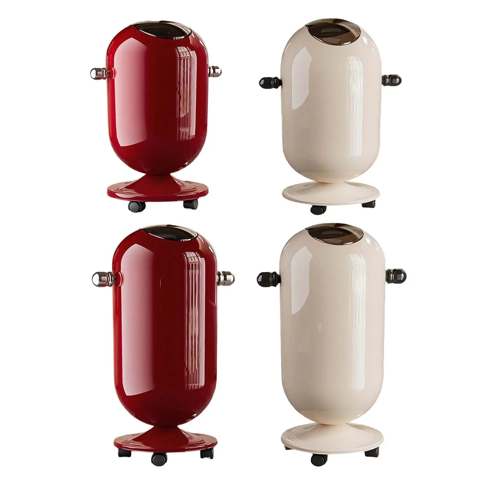 

Tall Trash Can with Wheel Garbage Bin Fashion Portable Rubbish Bin Container for Guestroom Study Laundry Entryway Living Room