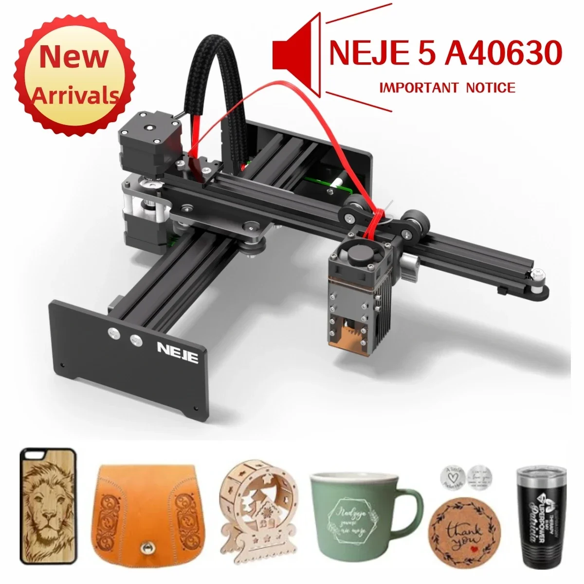 

2024 Upgraded NEJE 5 A40630/N30820 Laser Engraving and Cutting Machine - 17 * 17cm Engraving Wood, Leather, Plastic, and More