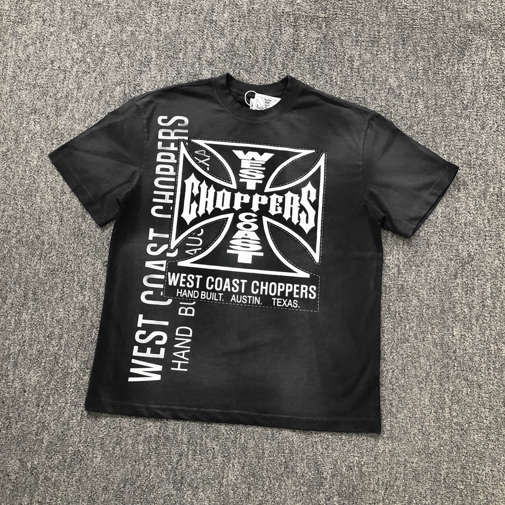 

Мужская футболка Yao Fashion Streetwear: повседневная, свободного кроя, винтажная, с эффектом потертости, для ежедневной носки