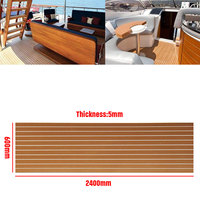 Self-Adhesive Brown White Teak Decking EVA Foam Marine Flooring Faux Boat Decking Sheet 600x2400x5mm