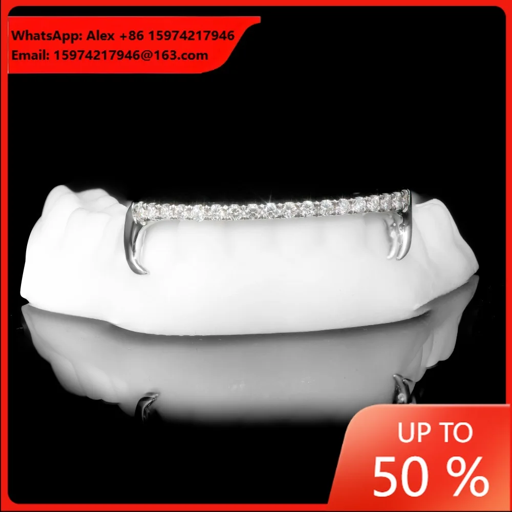 Houndstooth Moissanite Inlaid Braces European And American Cross-border Hot-selling Grill GRILLZ