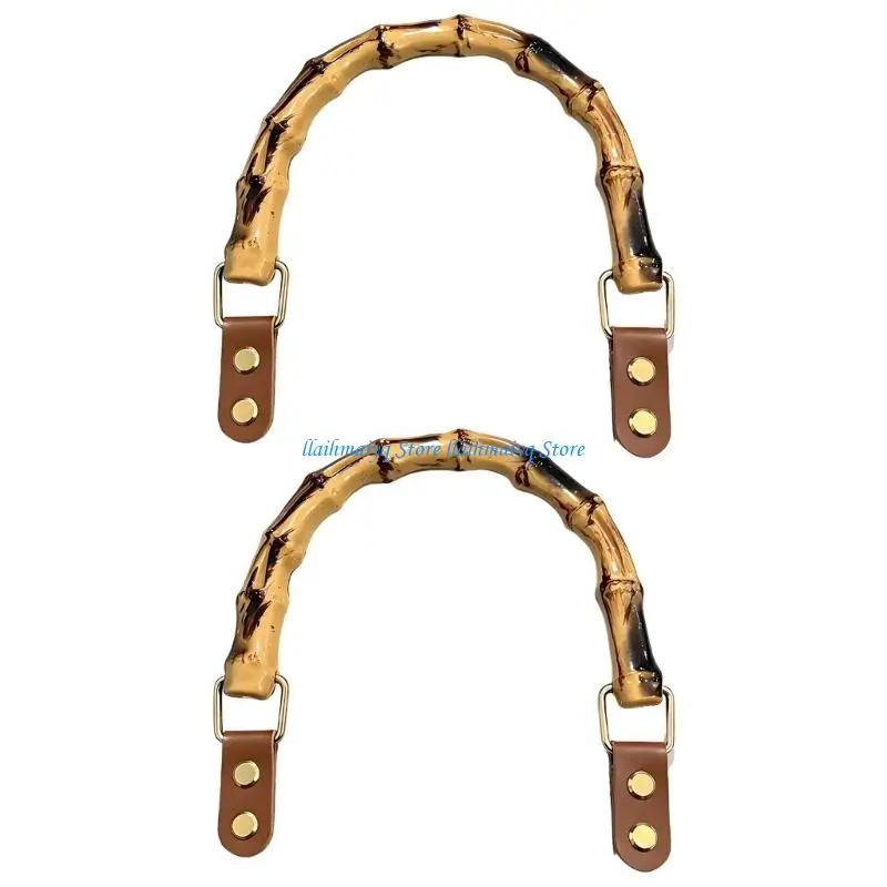 573B 2Pcs Bamboos Curved Bag Handle Strap Replacement Easy Install For Enhancing Comfort And Styles For Fashionable Women