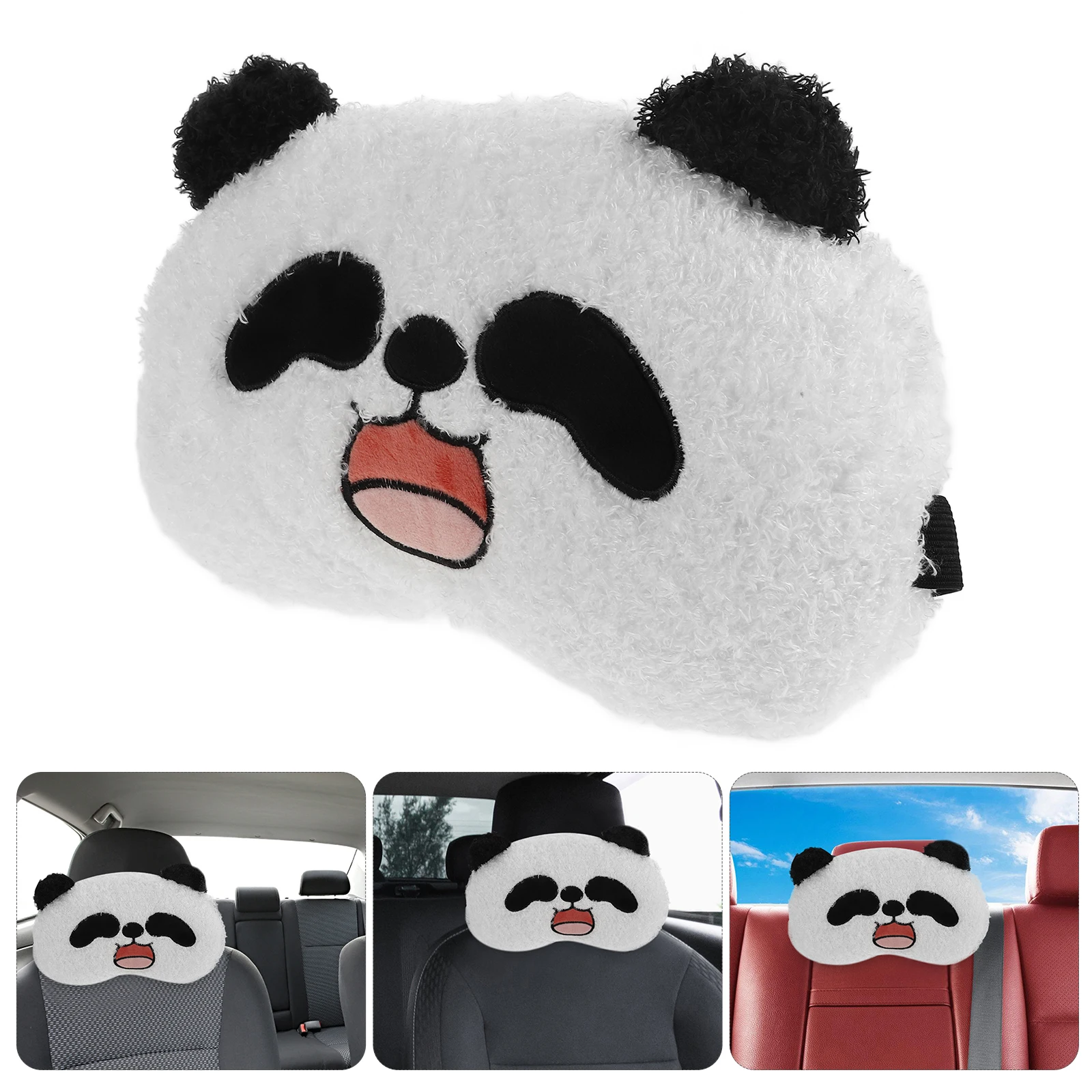 

Panda Headrest Soft Neck Support Cushion Universal Fit Car Truck Suv Comfortable Travel Pillow For Kids Adults Car Seat Neck