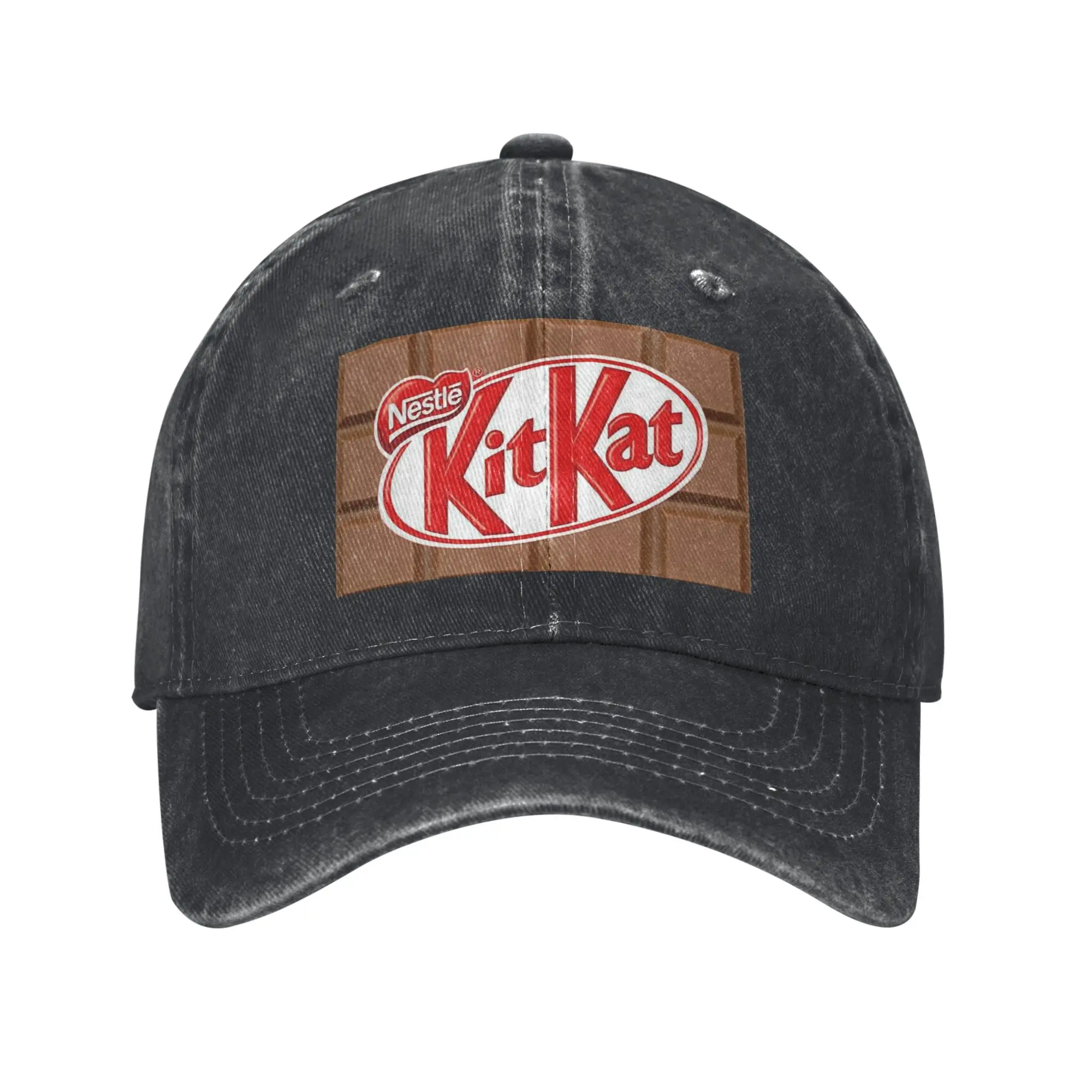 Gorra de tela vaquera con diseño de barra de chocolate Kit Kat, gorras de béisbol informales, sombrero ajustable, gorras de béisbol unisex de verano