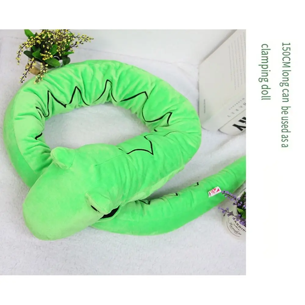 Mond Beweegbare Slang Handpop Groene Slang Realistische Handpop Speelgoed Pluche 150 Cm/59.06 Inch Stuff Snake Python poppen Onderwijs