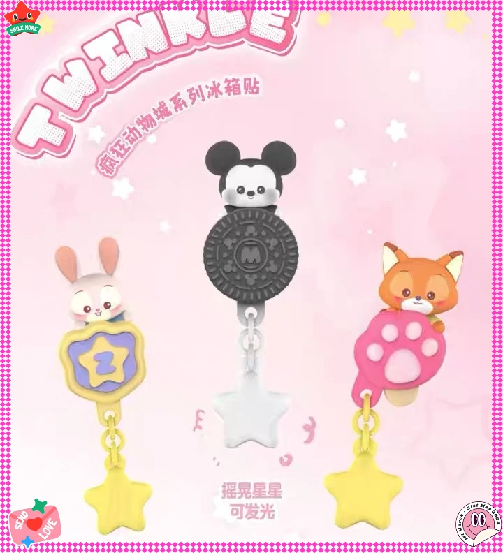 MINISO Miniso Zootopia Series صندوق أعمى جودي مغناطيس الثلاجة يهز ضوء الثلاجة الديكور