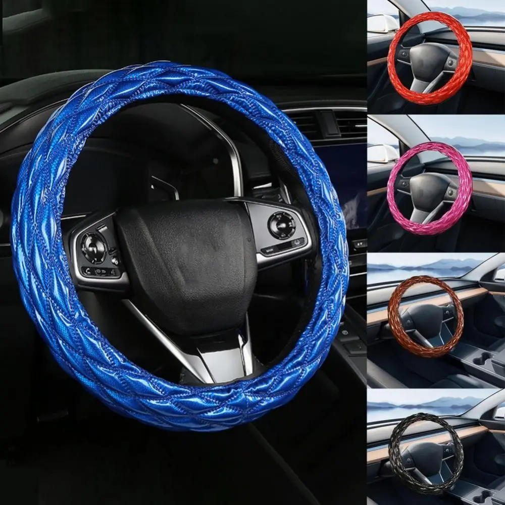 

Universal Car Steering Wheel Cover 38cm Anti Slip Auto Steering Wheel Protector 3D Rhombus Durable Car Interior Accessories