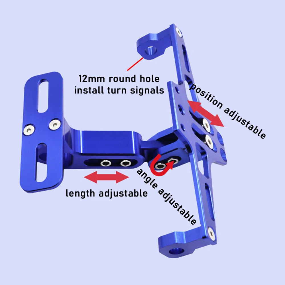 Motorcycle License Plate Holder with LED Light Universal Number Plate Bracket for Yamaha MT07 MT09 MT10 Kawasaki Z750 Z800 Honda