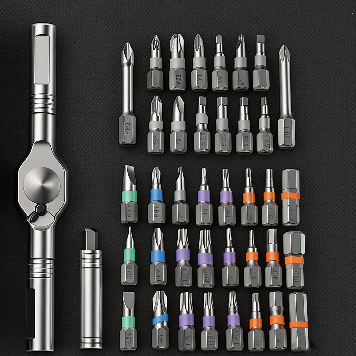 38-in-1 Präzisions-Ratschenschraubendreher-Set Kompaktes Multi-Bit-Schraubendreher-Kit Reparaturwerkzeug Tragbare Organisierte Aufbewahrung – Detail 5
