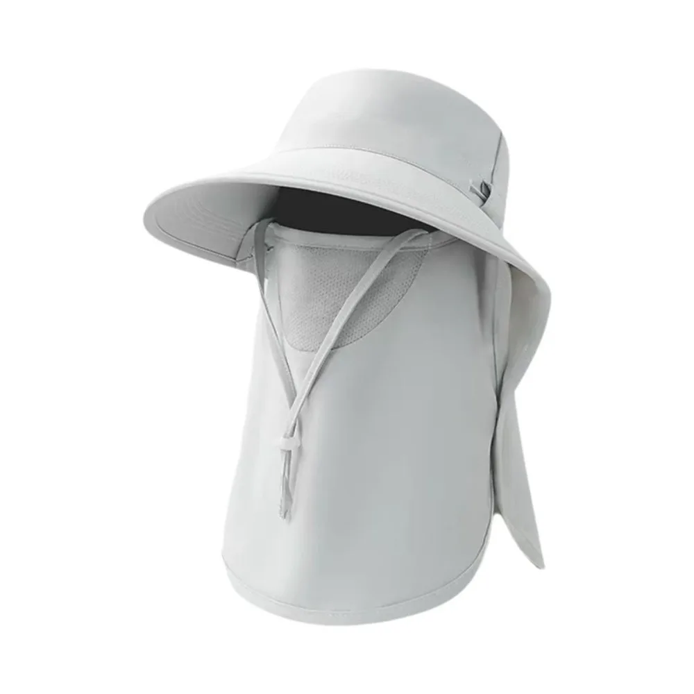 

Fashion Caps Mask Set Sunscreen Sun Hat Sun Protection Neck Flap Bucket Hat Visor Adjustable Rope Fisherman Hat Outdoor