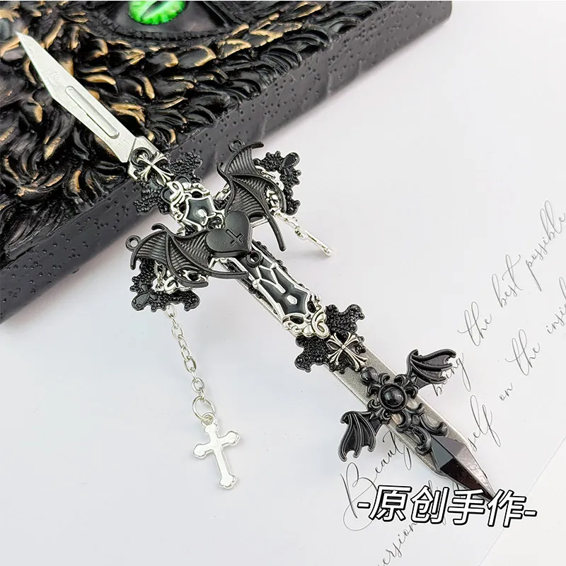 Dark Gothic Y2K Subculture Harajuku Craft Knife, Utility Knife Box Cutter for Unboxing, Hobby Knife DIY School Tool