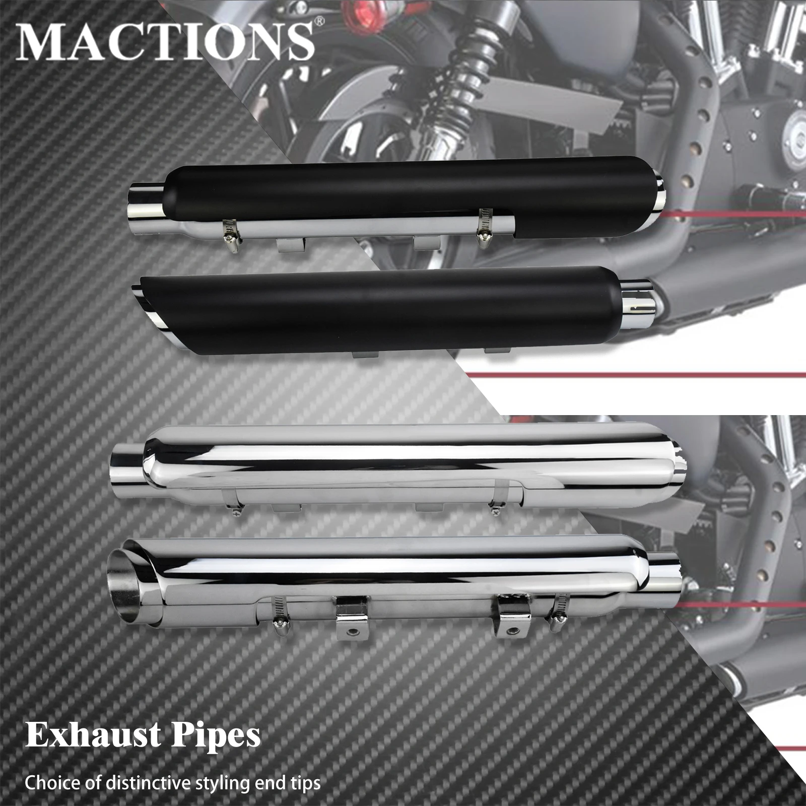 Motorrad-Slip-On-Auspuff-Schalldämpfer Shortshots Auspuffrohre für Harley Sportster XL 883 Iron 1200 48 72 Forty Eight 2014-2022