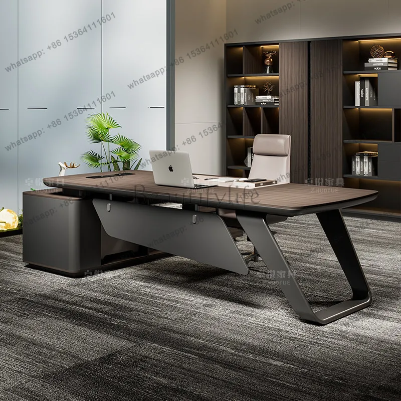 FG Light luxury high end baked paint office desks and workstations gaming desk Computer desk Room desks furniture office table