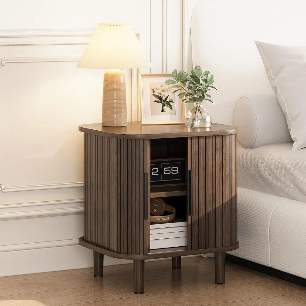 منضدة حديثة من منتصف القرن مع باب منزلق وتخزين لغرفة النوم وغرفة المعيشة #5