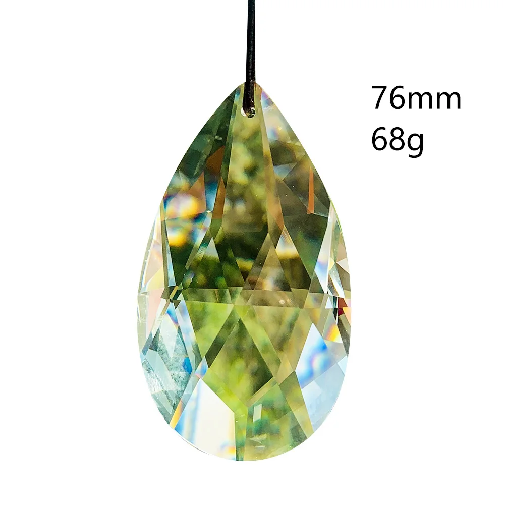 76mm Clear Hanging Crystal Angel Tear Prism Sun Catcher Chandelier Lighting Crystal for Home Decor Accessories