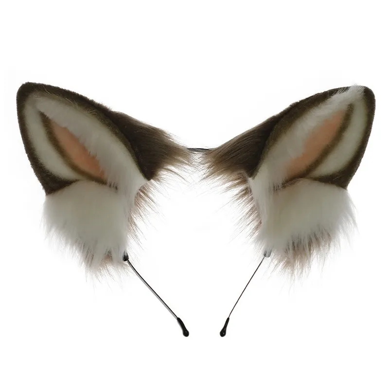 New Lolita Cosplay Cat Ears Headband Anime Dance Party Costume Wolf Fox Ear Plush Hairband Girls Kawaii Hair Accessories Props