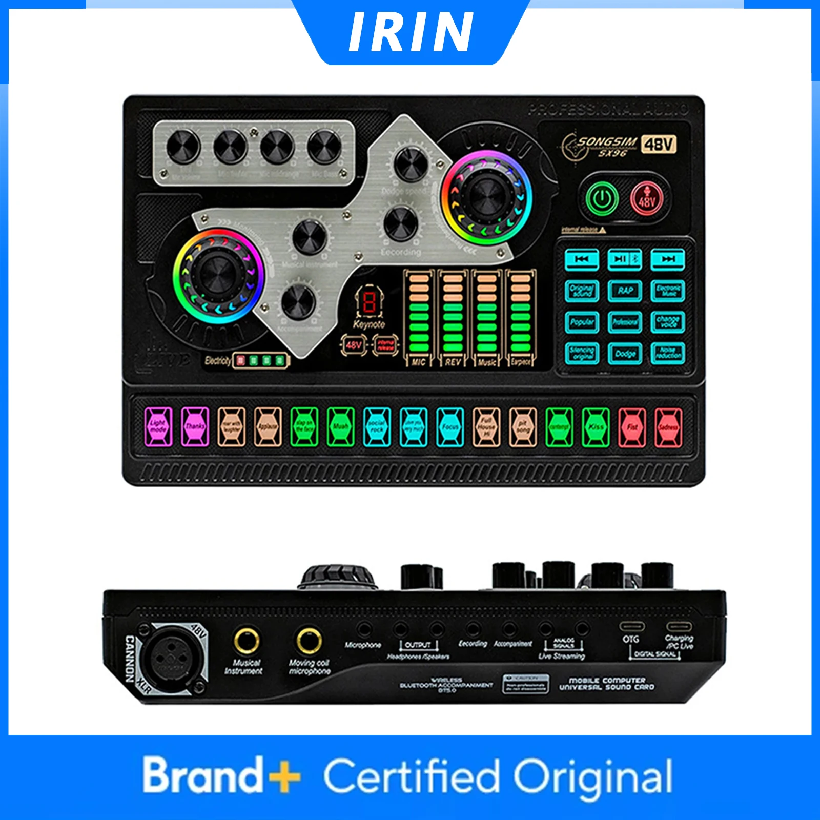 

Звуковая карта SX96, профессиональная 48 В, английская версия, новый дизайн, микрофон, мобильный компьютер, звуковая карта для пения на открытом воздухе