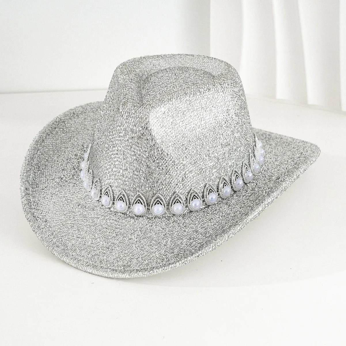 Hongluan glitter traje chapéu adulto & cowboy chapéus strass para mulher, cowboy cosplay acessórios femininos & cowgirl boné