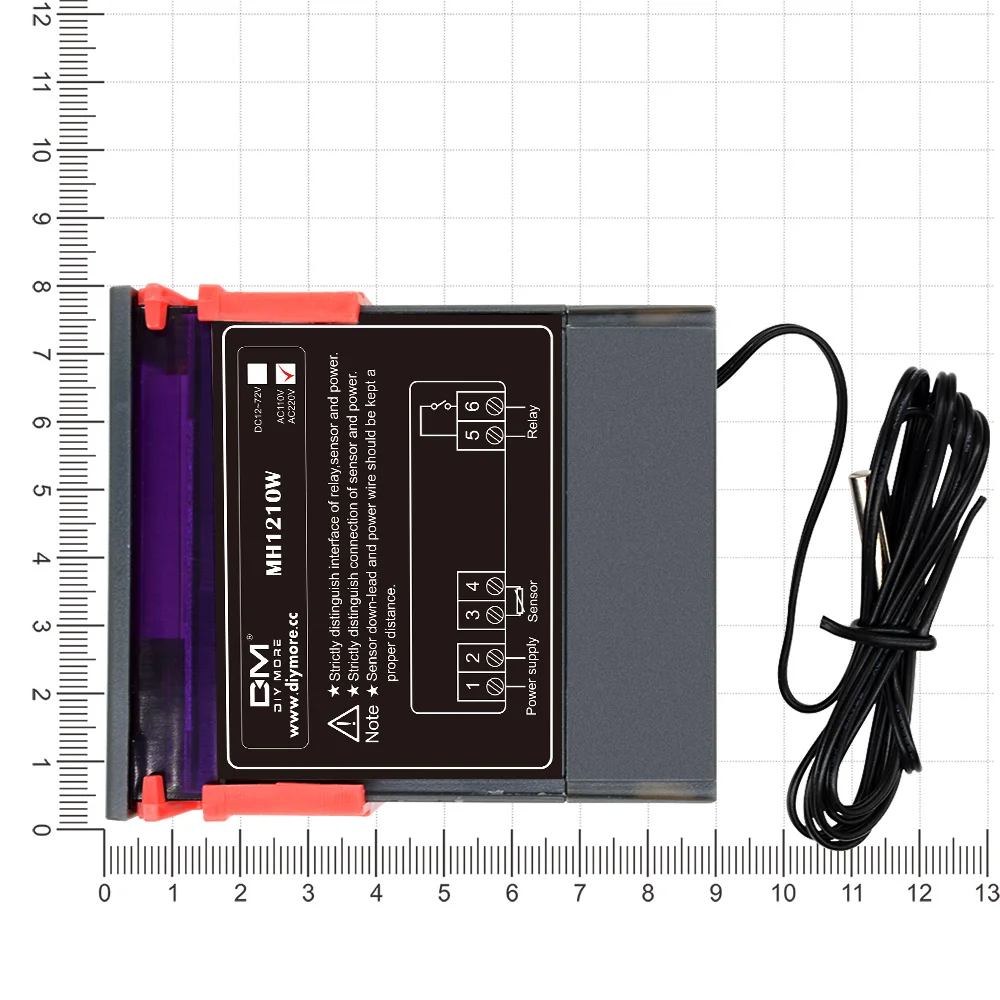 MH1210W Temperature Controller DC12V/24V AC90-250V/AC110-220V 10A Thermostat (with sensor) Heating and cooling control