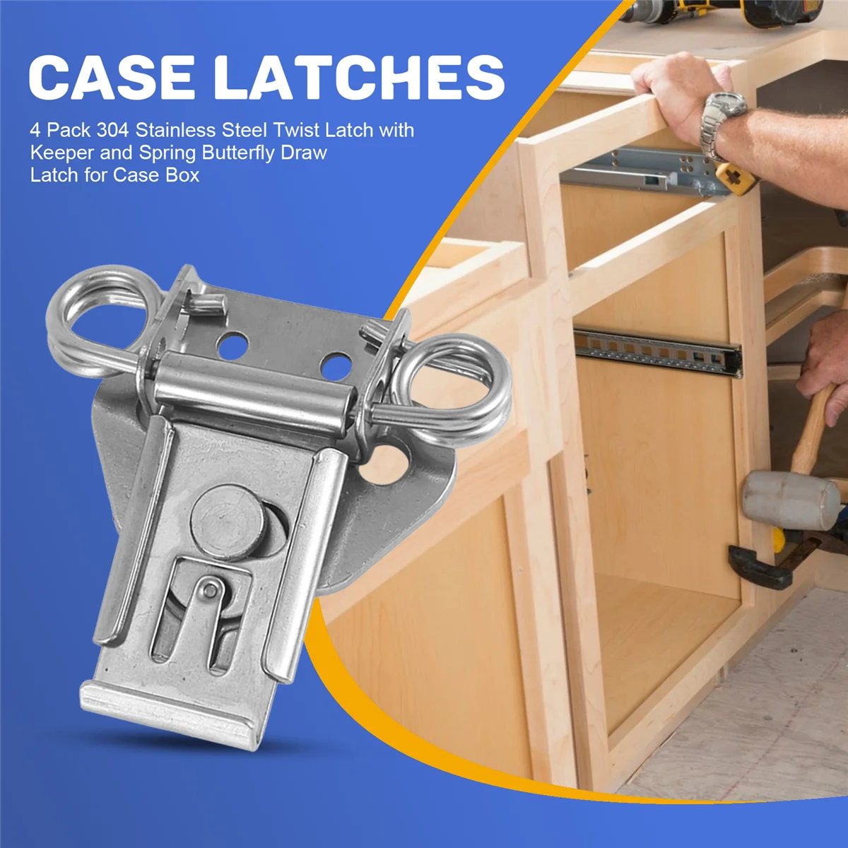 AA84 4 шт. Поворотная защелка из нержавеющей стали 304 с держателем и пружинной защелкой-бабочкой для коробки