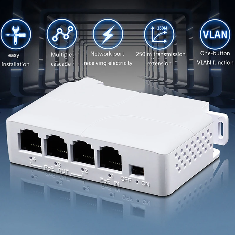 

4 Port PoE Extender Waterproof Poe Repeater For IP Port Transmission Extender For POE Switch NVR IP Camera