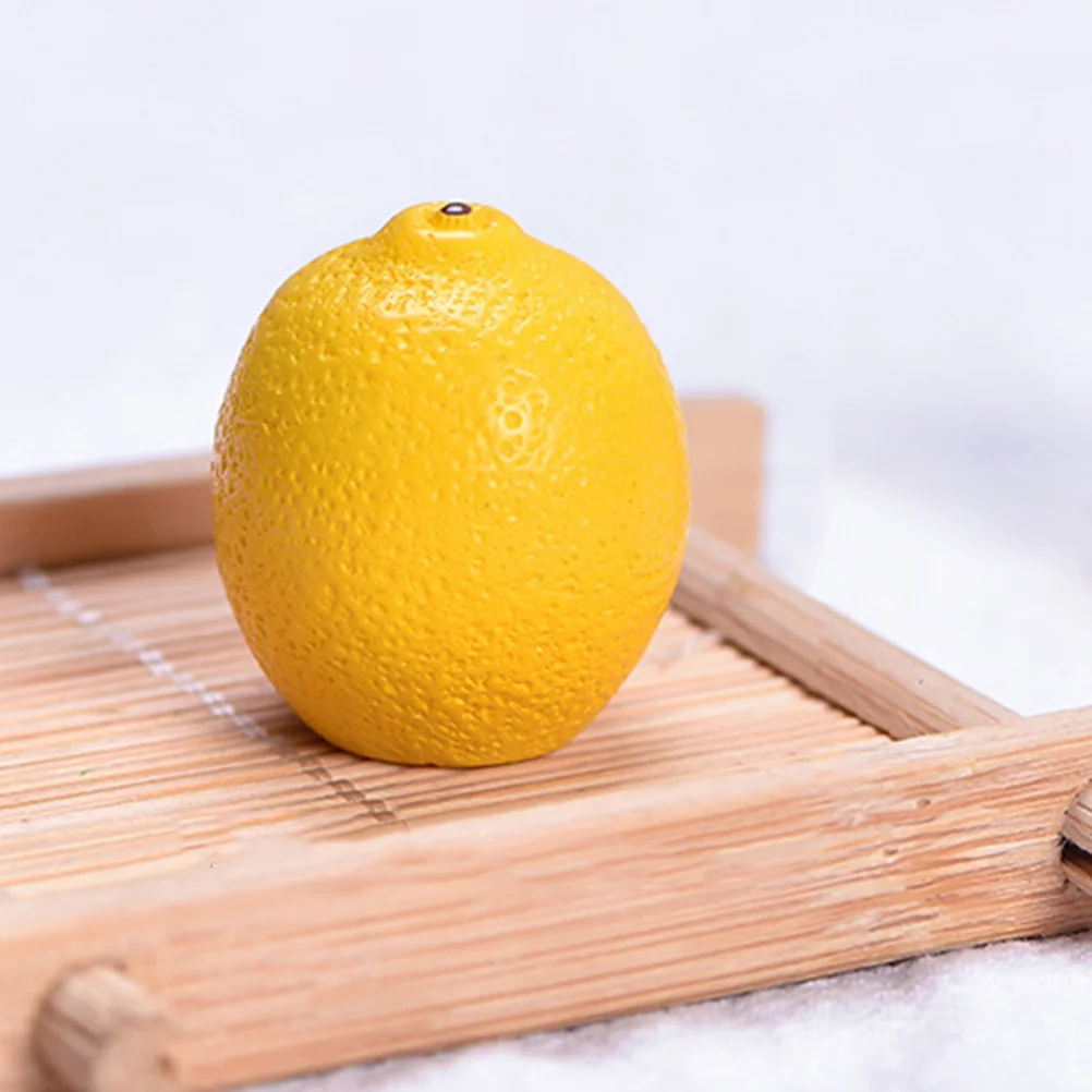 

6 Pcs Mini Artificial Lemon Simulation Fruit Decor Resin Crafts Vivid Realistic House Photo Props Tabletop Educational Toy