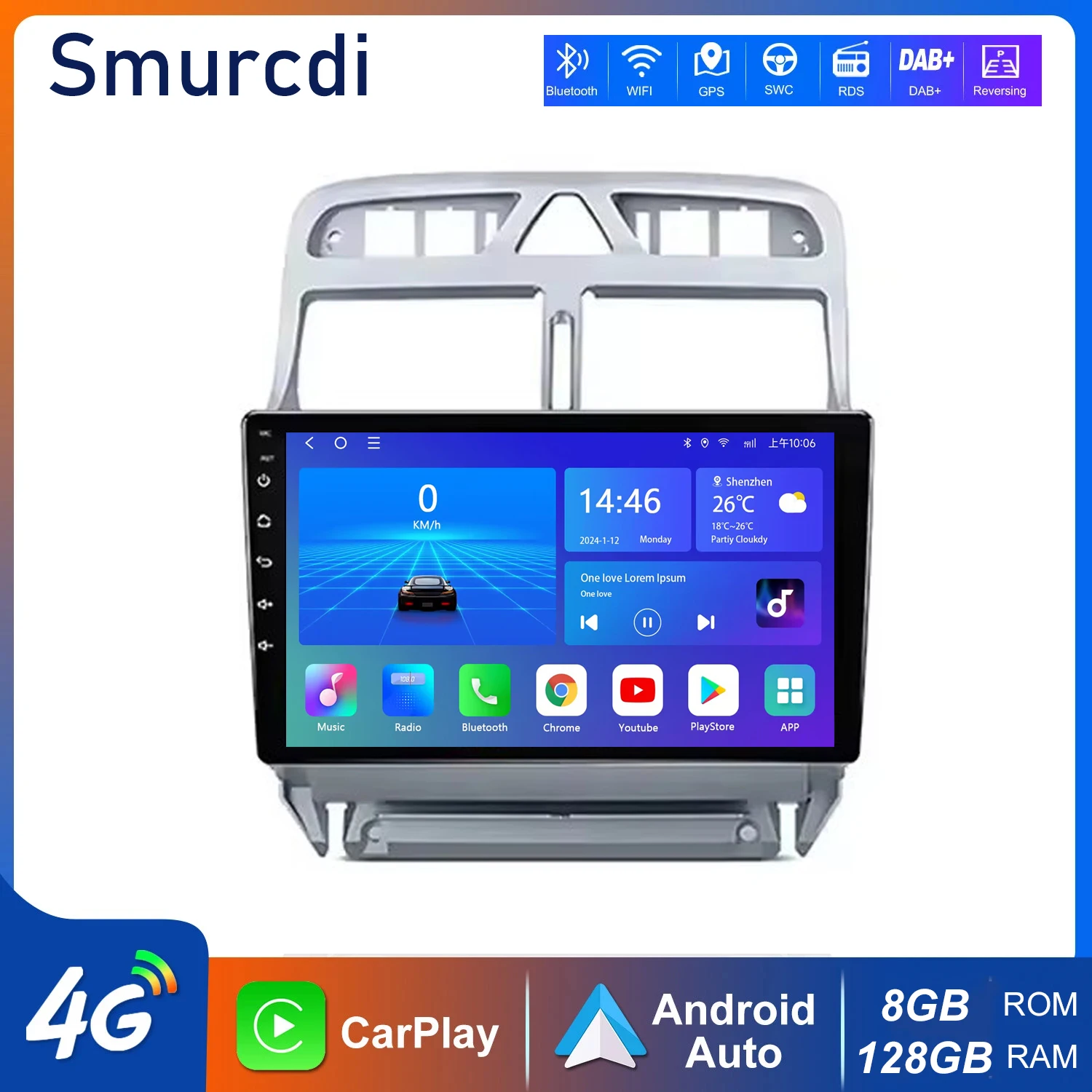 

9"Inch Car Radio For Peugeot 307 307CC 307SW 2002 - 2013 wireless CarPlay Android Auto car intelligent systems No 2 din 2din DVD