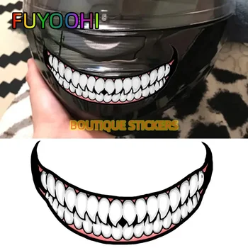 FUYOOBottles-Autocollants Universels en Vinyle, Dents et Langue Maléfiques, Casque de Moto, Carburant Précieux, Corps de Course, Fenêtre, Décoration Amusante