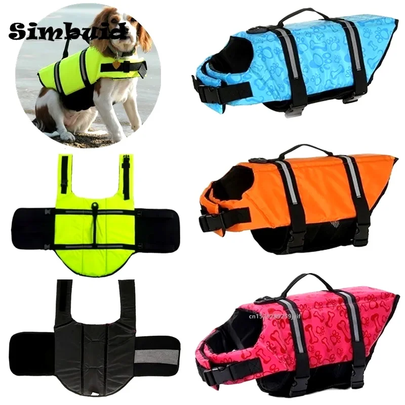 Dog Life Jacket Reflective Adjustable Large Dogs Swimwear Safety Vest Surfing Sailboat Enhanced Buoyancy Pet Lifejackets